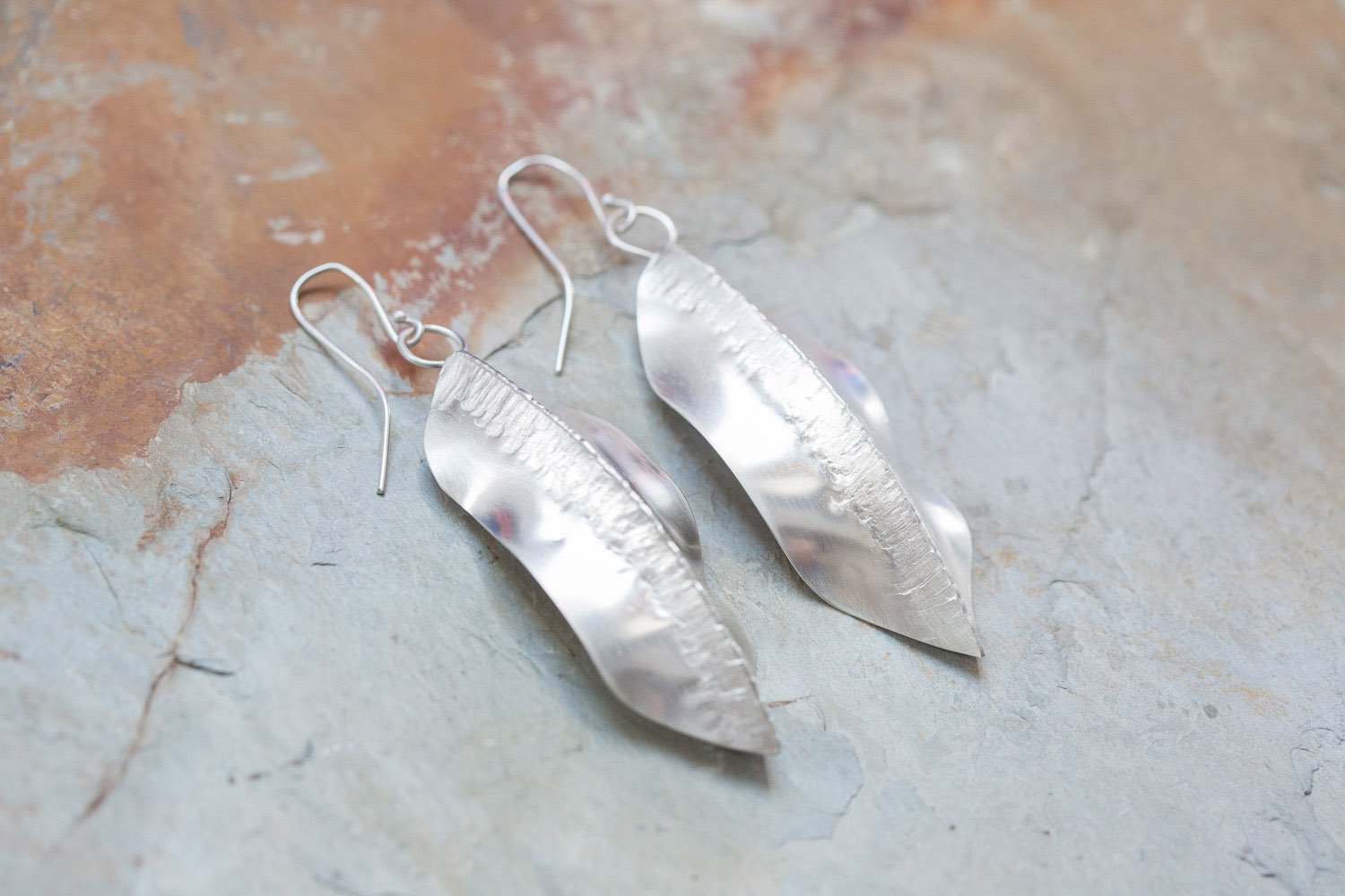 Silver Skylark handmade silver earrings